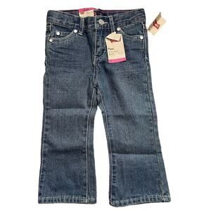 Levi's Girl's Flare Blue Glitter Adjustable Waist Jeans 24M